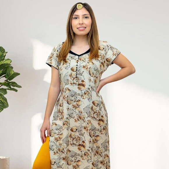 White Floral Print Kurta, Tranquil Threads | Muvvas Boutique - Picture 1 of 9